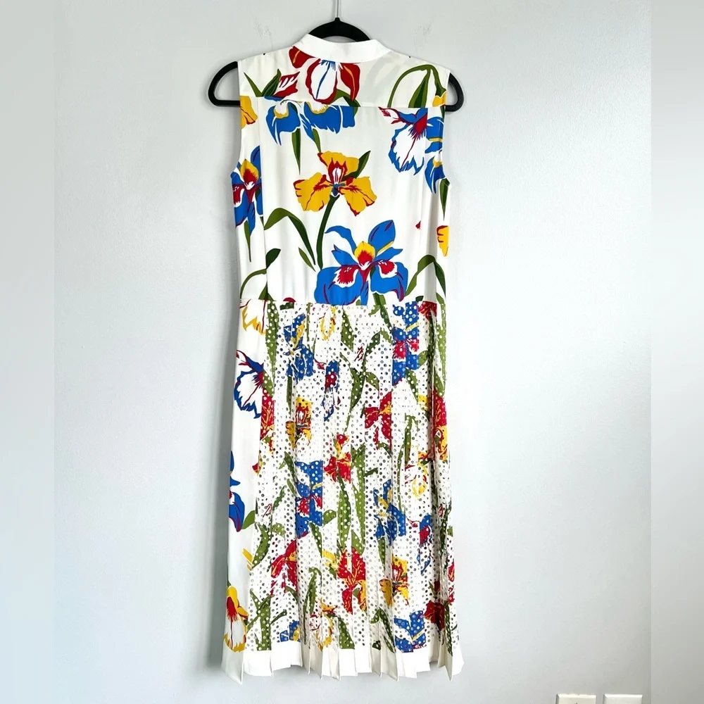 NWT! TORY BURCH Size 4 • Carine Iris Floral Midi Dress.